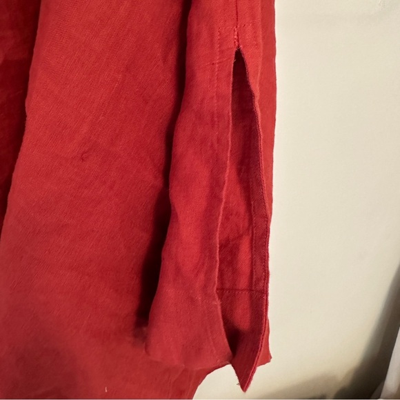 Jaeger London Vintage Linen Sleeveless Burnt Orange Shift Dress Size UK 10 US 8 - Picture 8 of 12